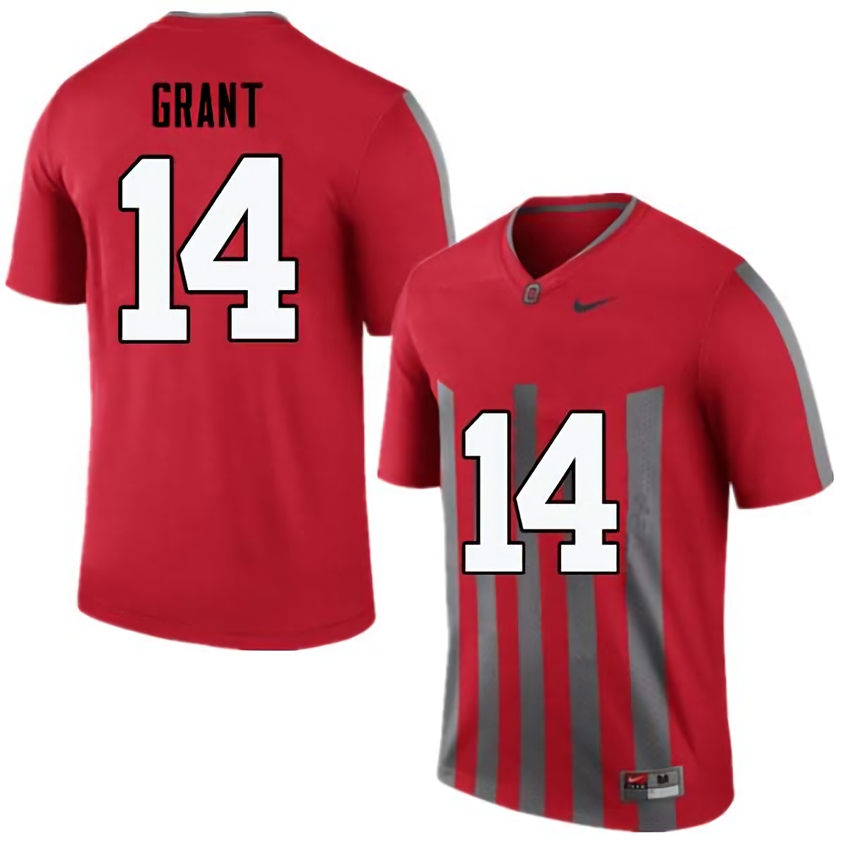 Curtis Grant Ohio State Buckeyes Men's NCAA #14 Nike Throwback Red College Stitched Football Jersey DMT1256TZ